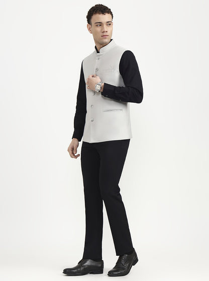 Grey Solid  Waistcoat | Greenfibre