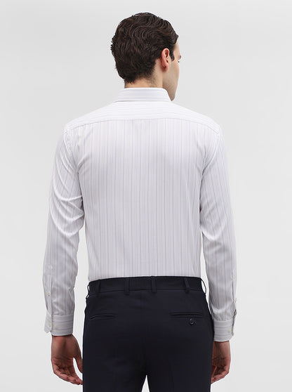 Blue & White Striped Regular Fit Formal Shirt | Greenfibre