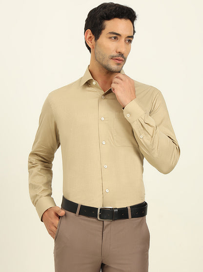 Fawn Solid Slim Fit Formal Shirt | Metal