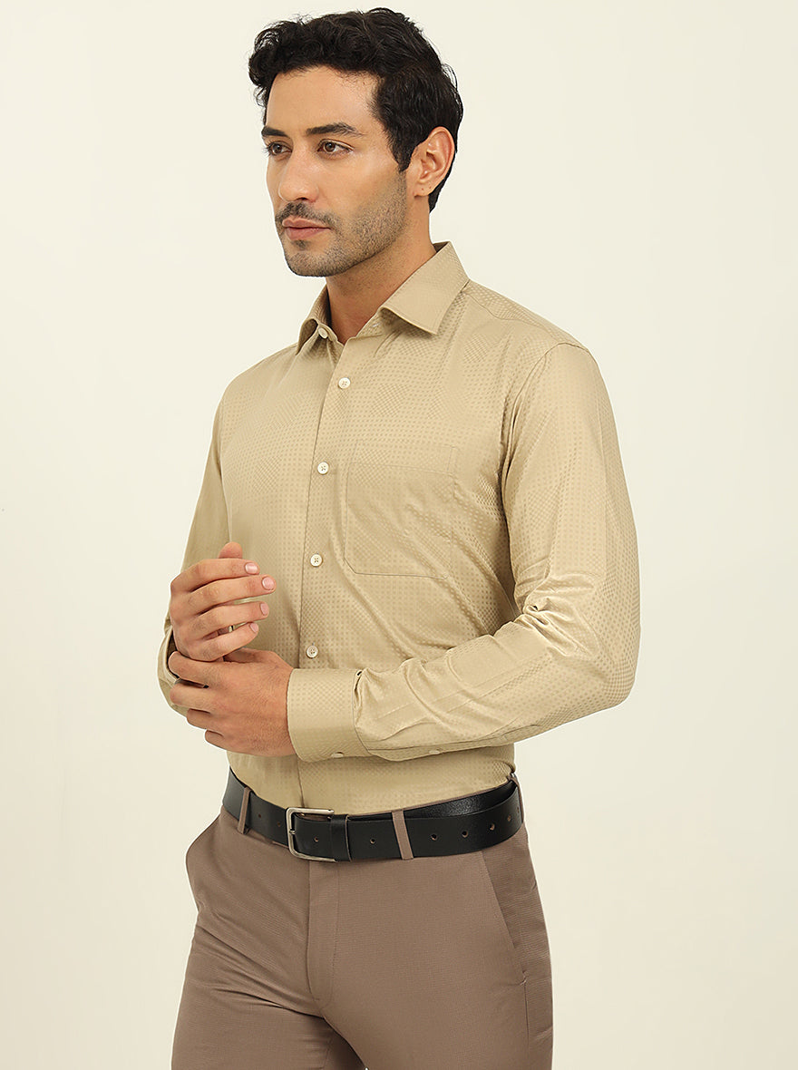 Fawn Solid Slim Fit Formal Shirt | Metal