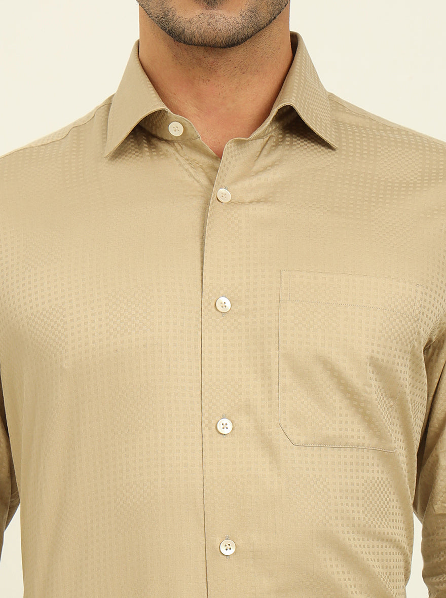 Fawn Solid Slim Fit Formal Shirt | Metal