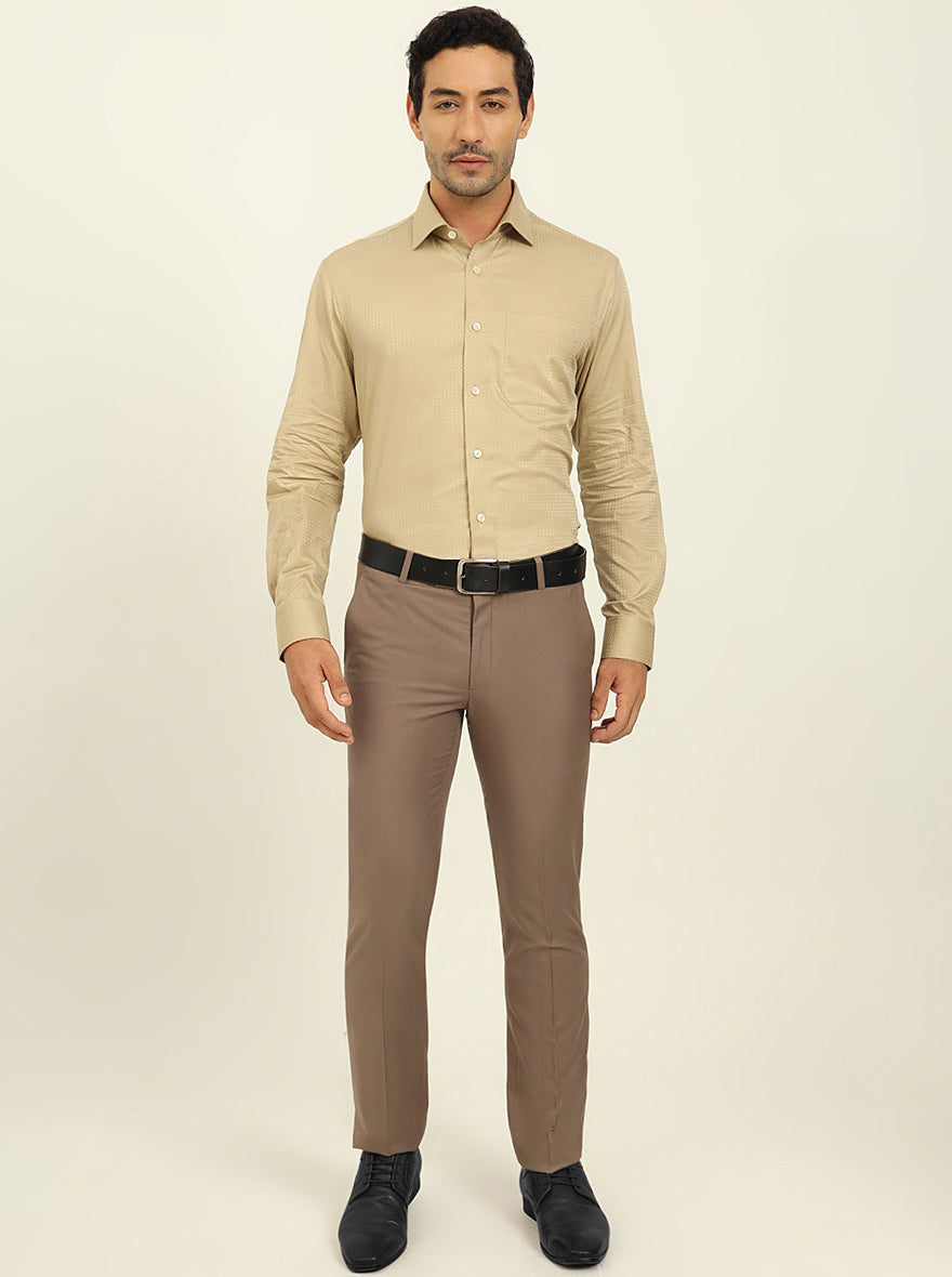 Fawn Solid Slim Fit Formal Shirt | Metal