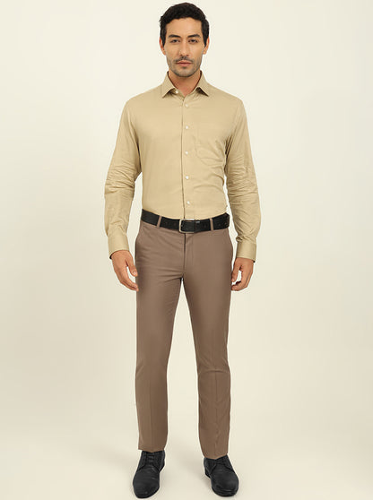 Fawn Solid Slim Fit Formal Shirt | Metal