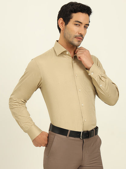 Fawn Solid Slim Fit Formal Shirt | Metal
