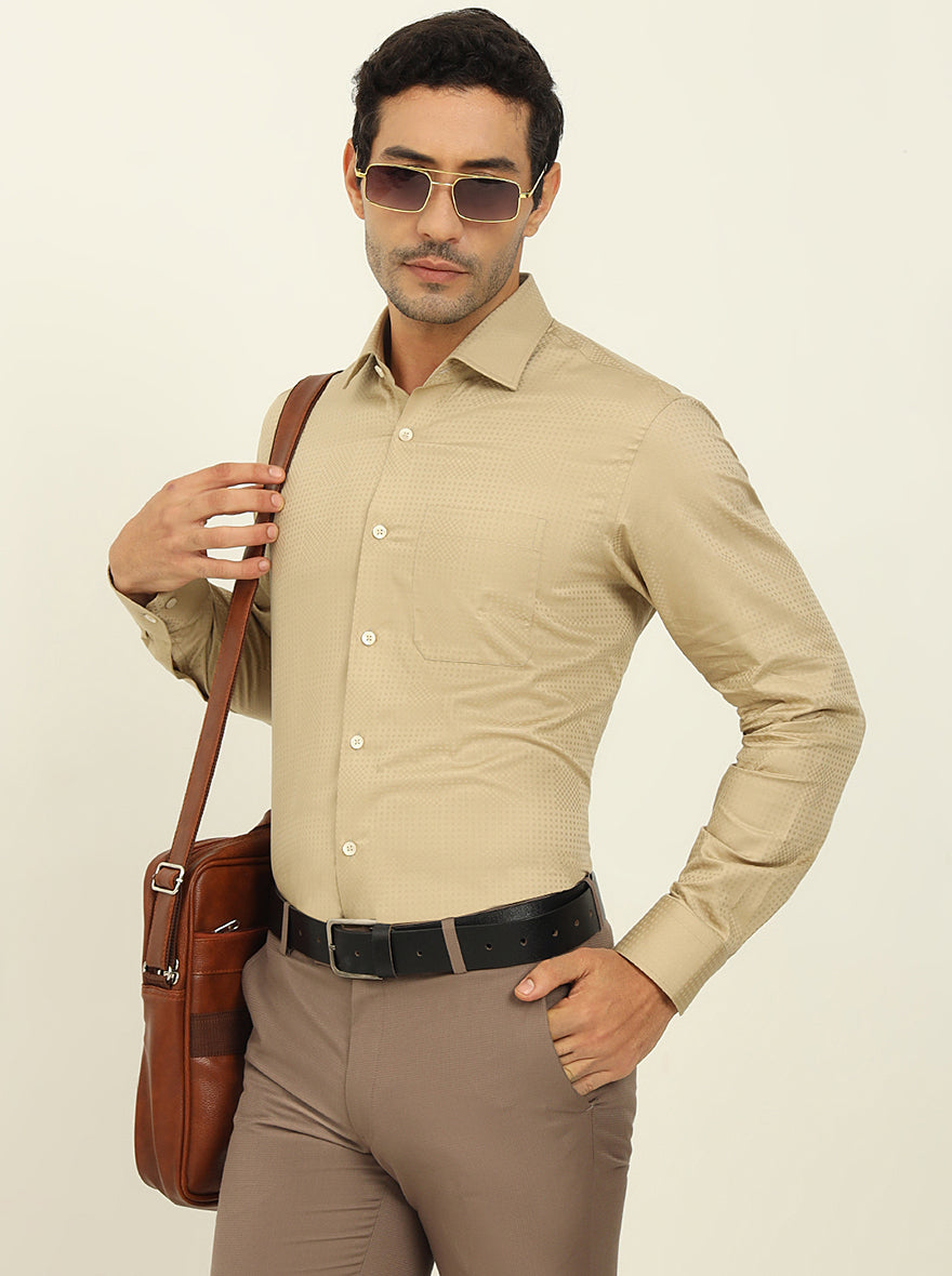 Fawn Solid Slim Fit Formal Shirt | Metal