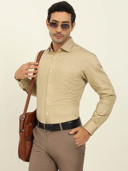 Fawn Solid Slim Fit Formal Shirt | Metal