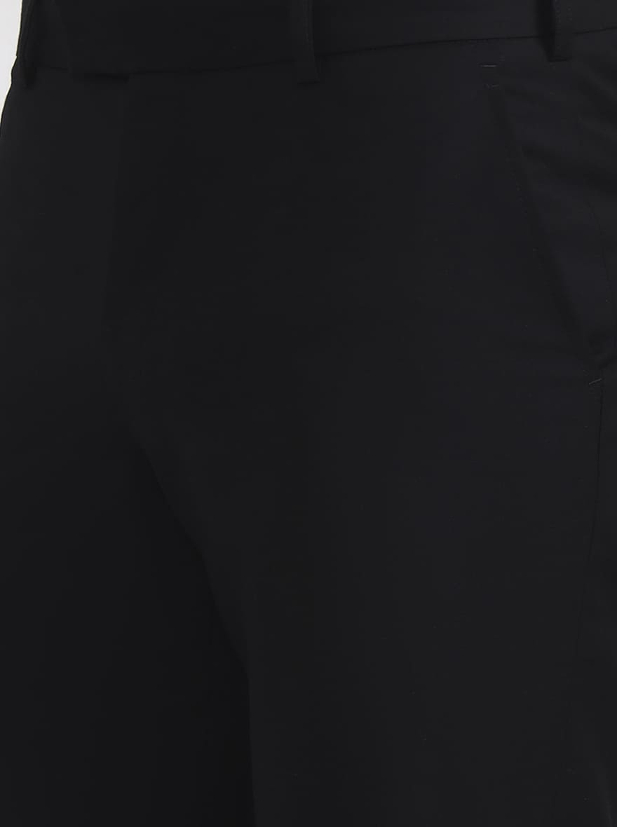 Black Solid Regular Fit Formal Trouser | JadeBlue