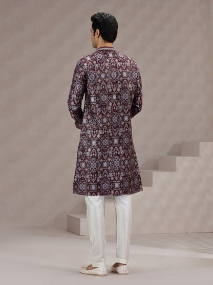 Maroon Printed Kurta Pajama | TULA