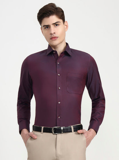 Red Solid Regular Fit Formal Shirt | JadeBlue