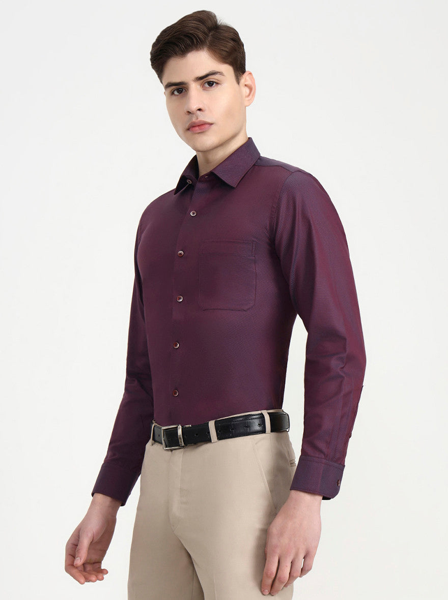 Red Solid Regular Fit Formal Shirt | JadeBlue