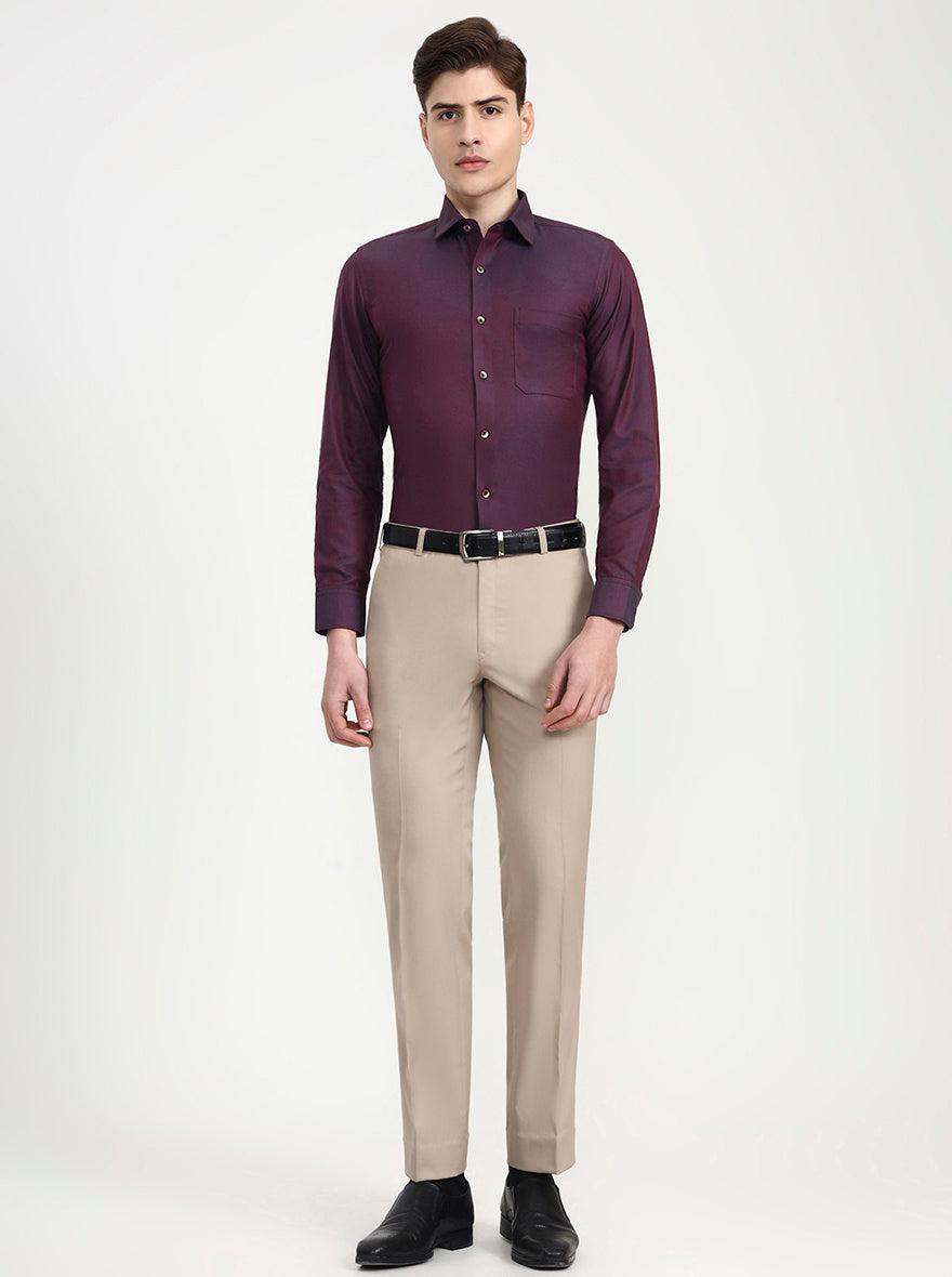 Red Solid Regular Fit Formal Shirt | JadeBlue