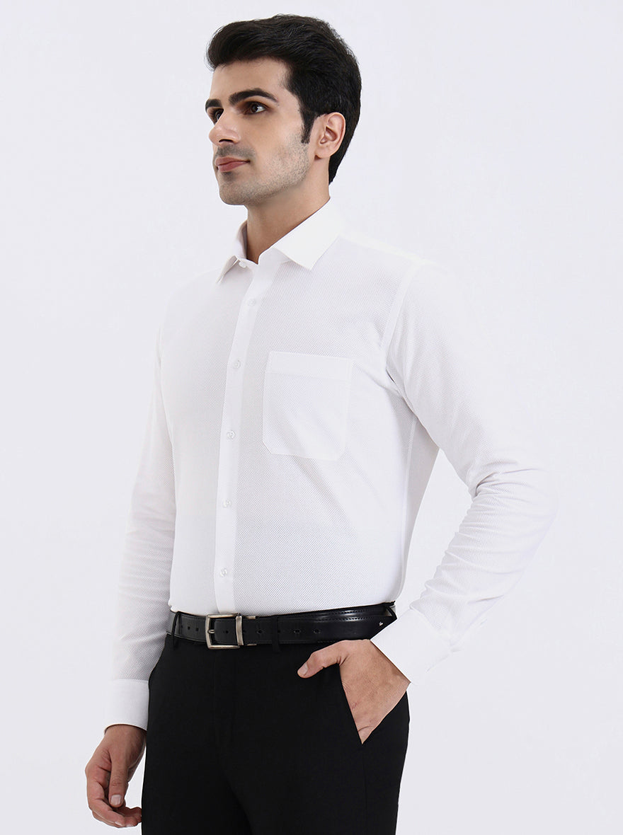 White Checked Slim Fit Formal Shirt | JadeBlue Youth