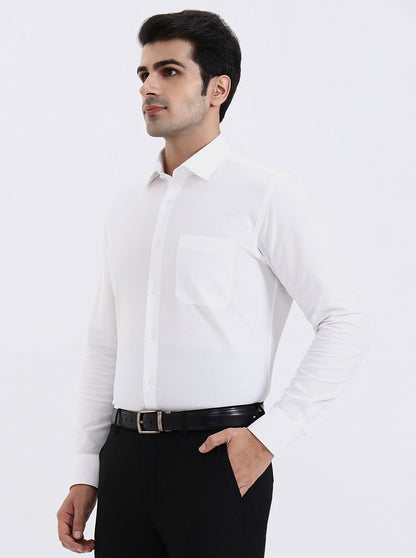 White Checked Slim Fit Formal Shirt | JadeBlue Youth