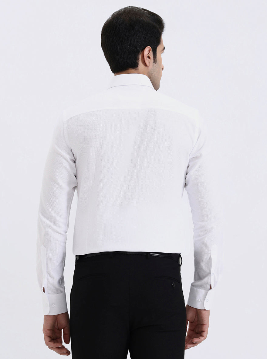 White Checked Slim Fit Formal Shirt | JadeBlue Youth