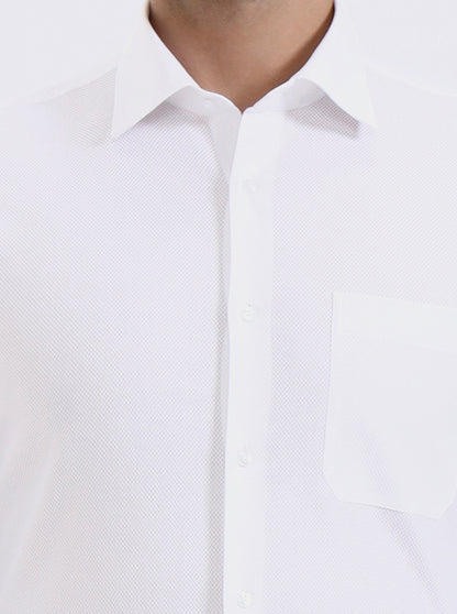 White Checked Slim Fit Formal Shirt | JadeBlue Youth