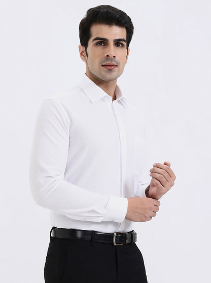 White Checked Slim Fit Formal Shirt | JadeBlue Youth