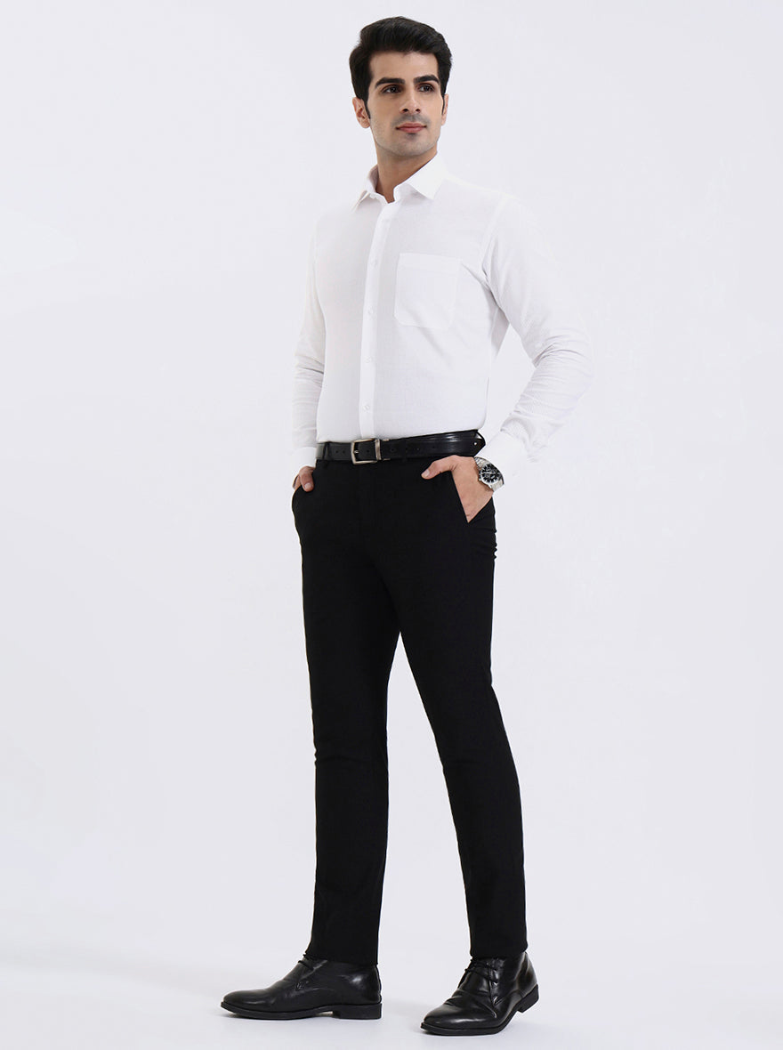 White Checked Slim Fit Formal Shirt | JadeBlue Youth