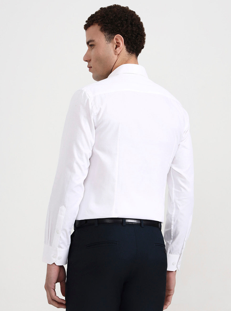 White Solid Slim Fit Formal Shirt | Greenfibre