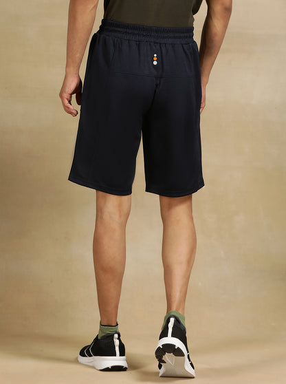 Navy Blue Solid Slim Fit Shorts | Jade Play