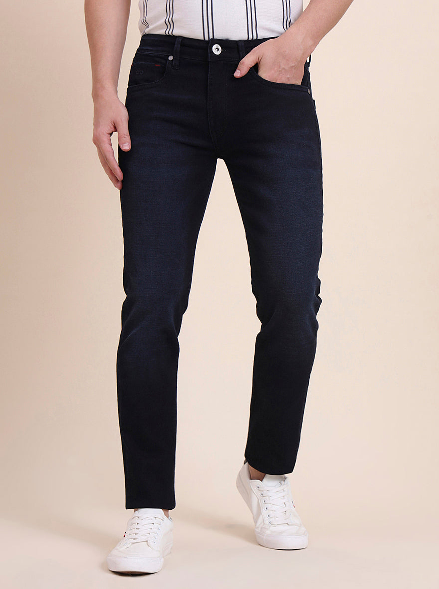 Deep Indigo Blue Washed Slim Fit Jeans | JadeBlue