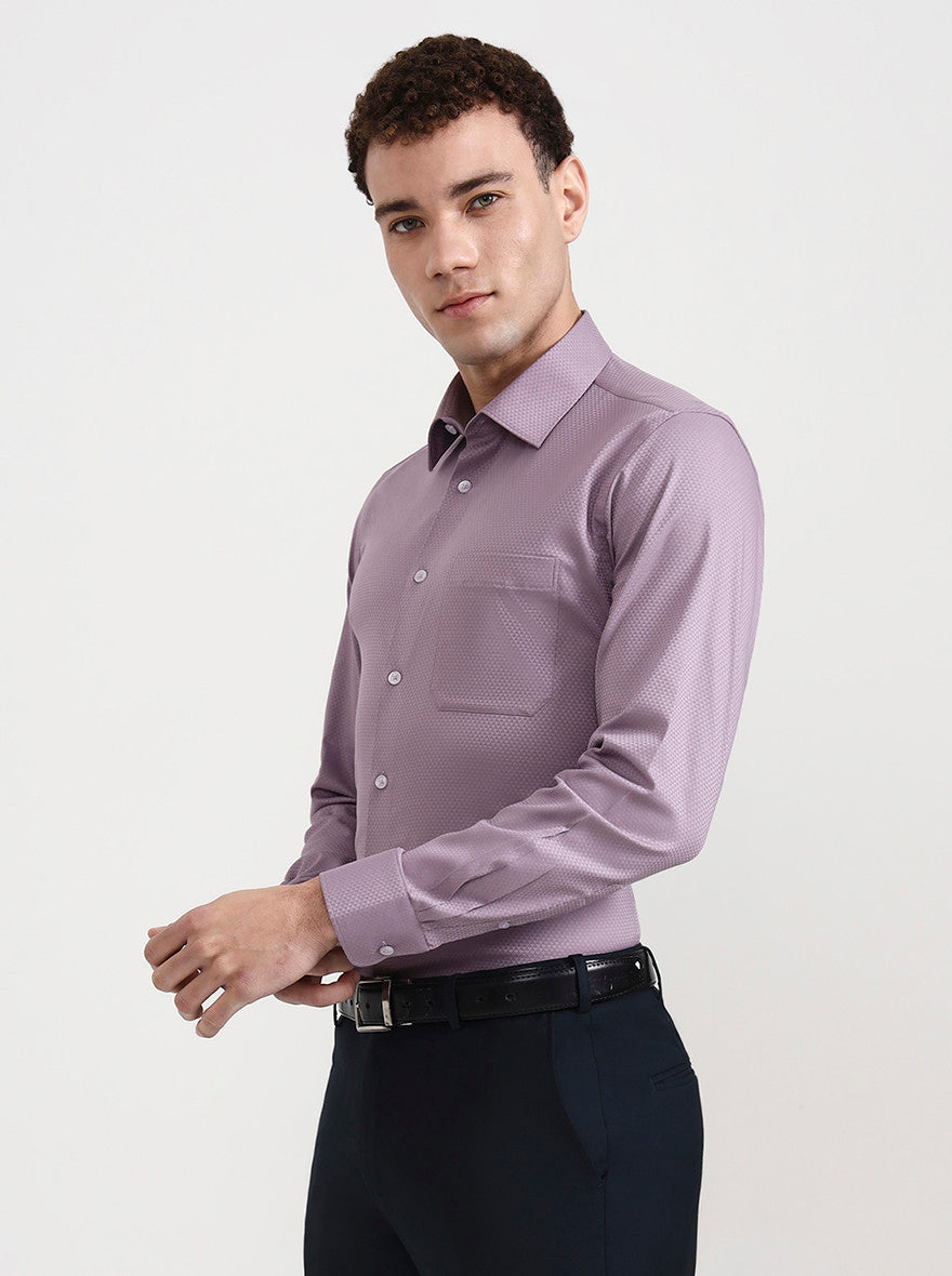 Pink Solid Slim Fit Formal Shirt | JadeBlue Youth