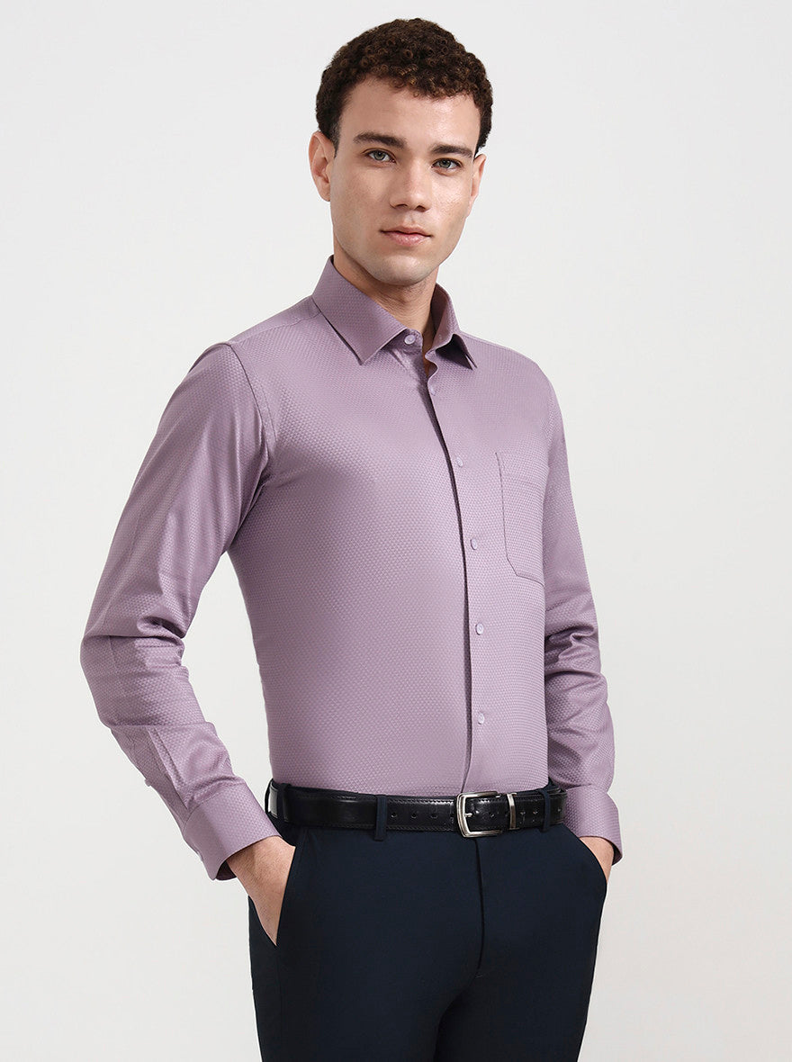 Pink Solid Slim Fit Formal Shirt | JadeBlue Youth