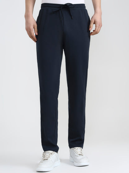 Deep Blue Solid Slim Fit Track Pant | JadeBlue