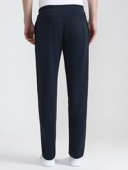Deep Blue Solid Slim Fit Track Pant | JadeBlue