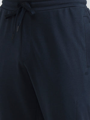 Deep Blue Solid Slim Fit Track Pant | JadeBlue