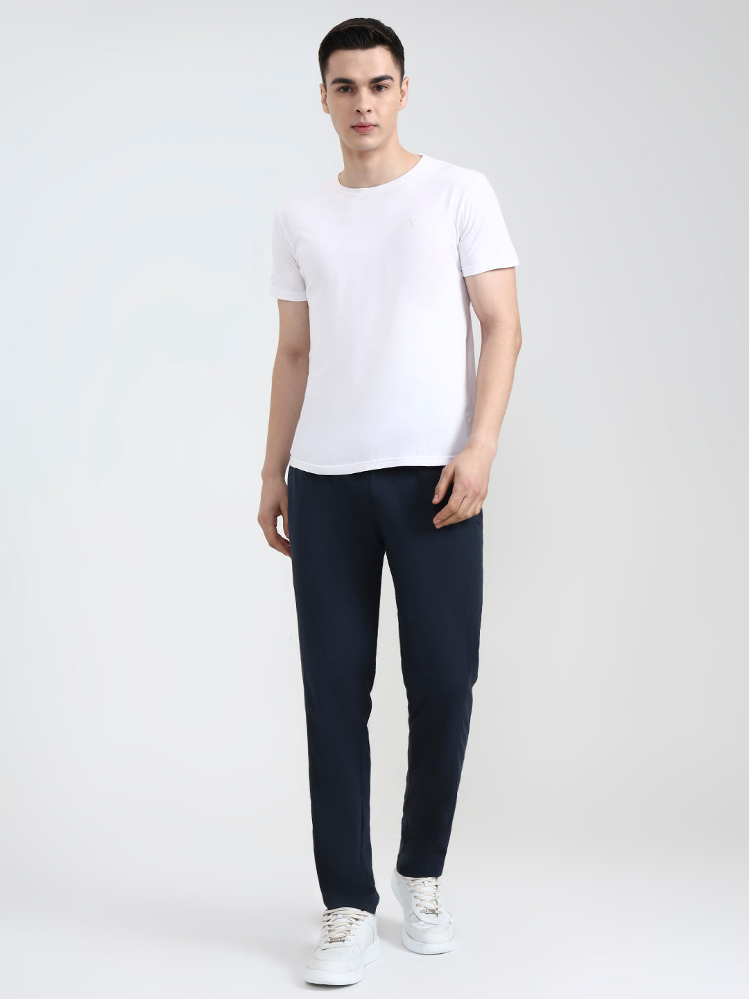 Deep Blue Solid Slim Fit Track Pant | JadeBlue