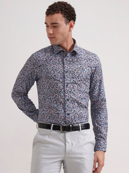 Multicolor Printed Slim Fit Party Wear Shirt | Wyre