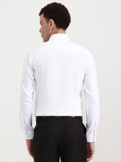 White Solid Slim Fit Formal Shirt | JadeBlue Youth
