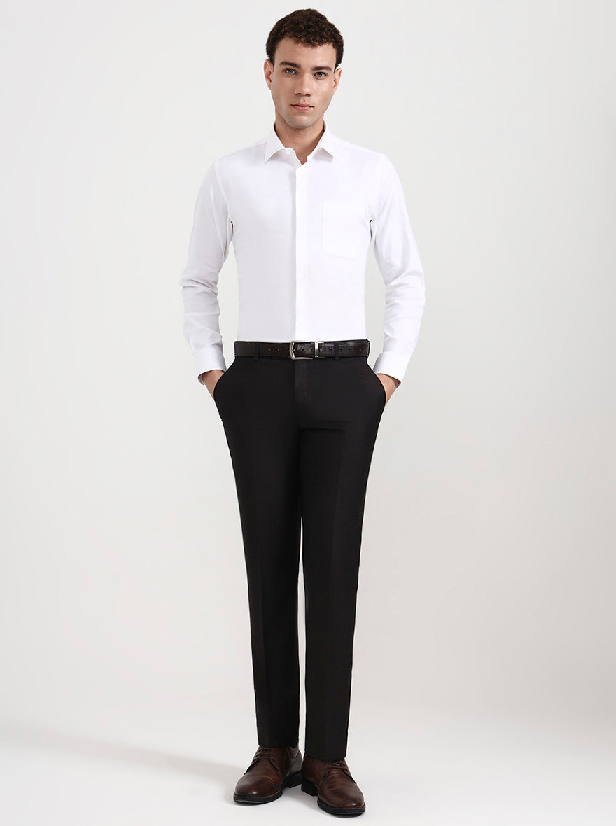 White Solid Slim Fit Formal Shirt | JadeBlue Youth