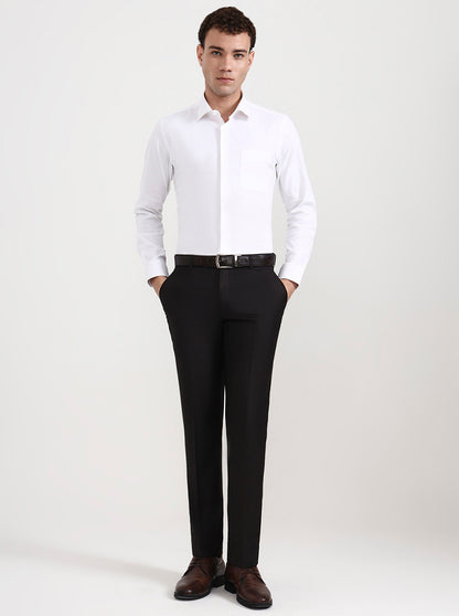 White Solid Slim Fit Formal Shirt | JadeBlue Youth