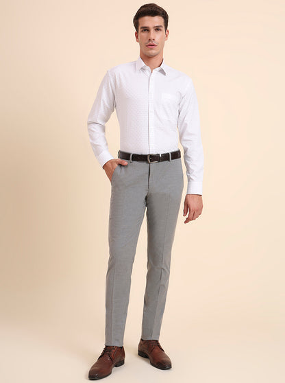White & Blue Checked Regular Fit Formal Shirt | JadeBlue