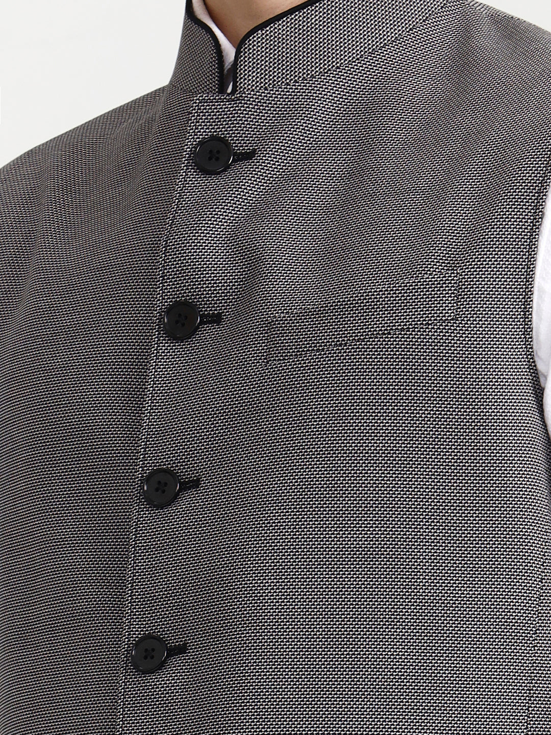Grey & Black Solid  Modi Jacket | JadeBlue