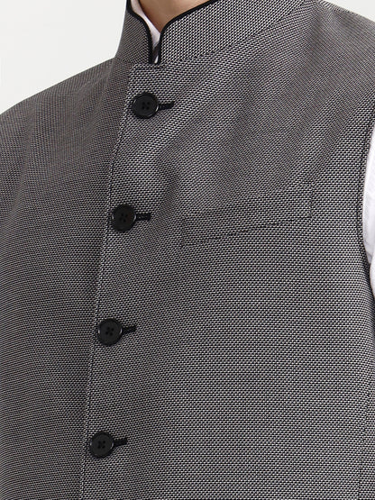 Grey & Black Solid  Modi Jacket | JadeBlue