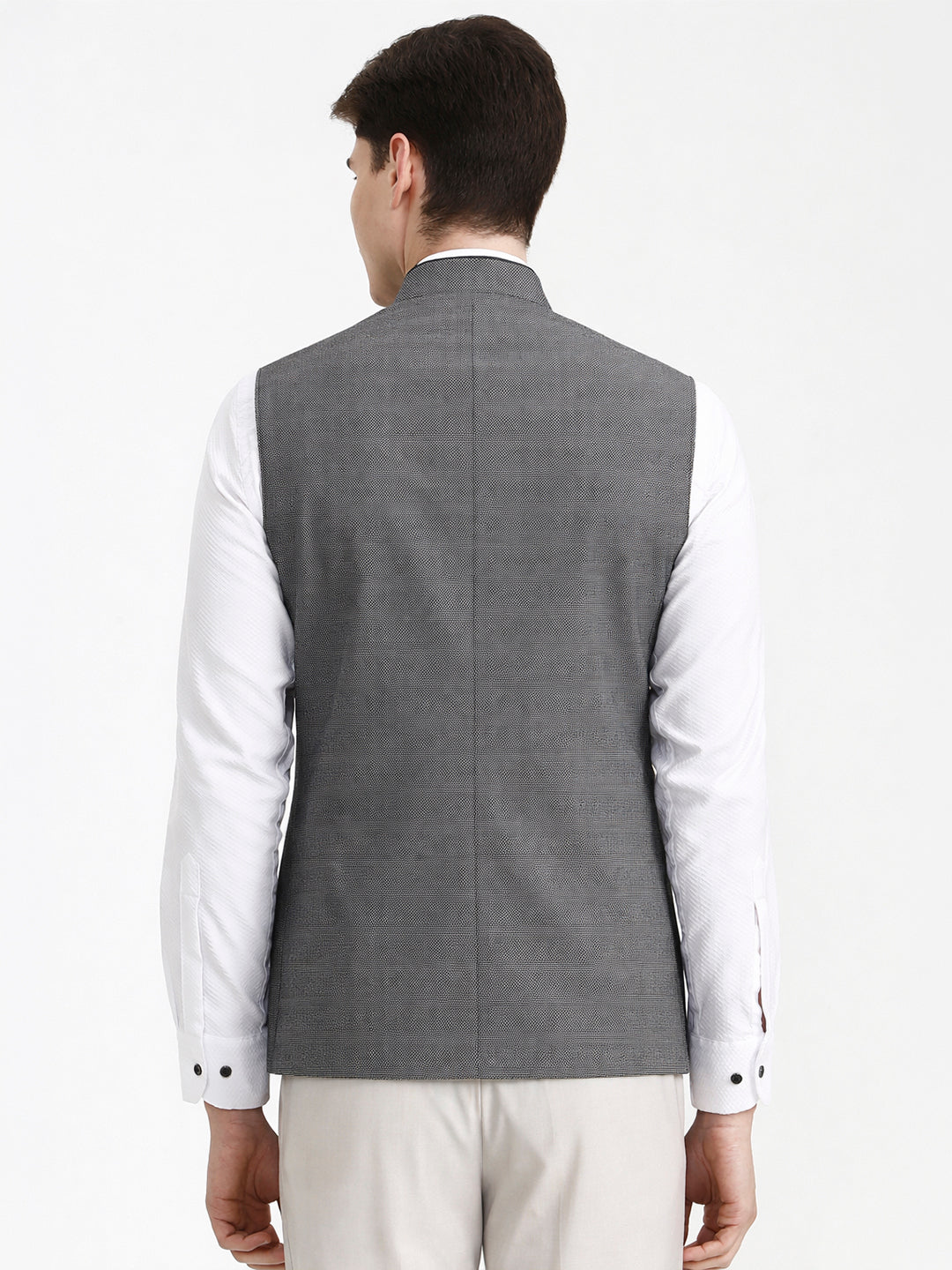 Grey & Black Solid  Modi Jacket | JadeBlue