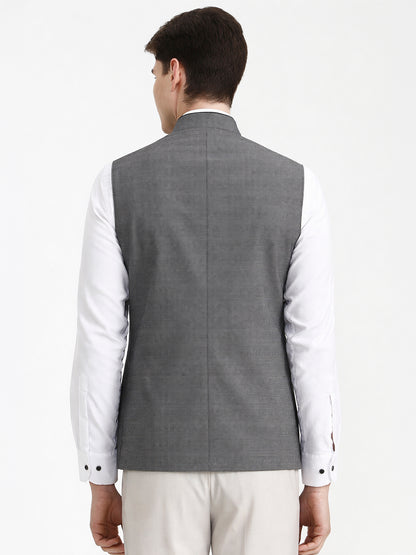 Grey & Black Solid  Modi Jacket | JadeBlue