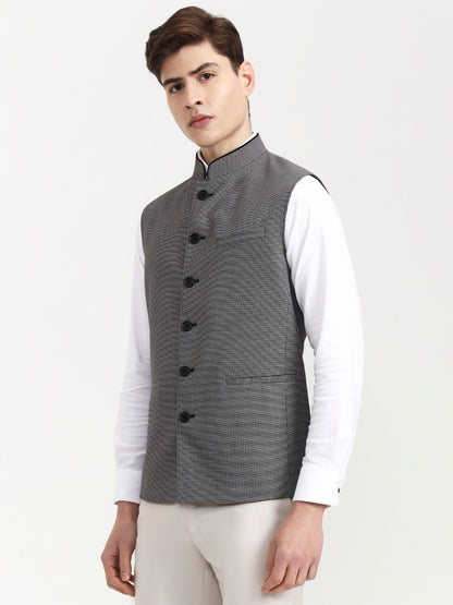 Grey & Black Solid  Modi Jacket | JadeBlue