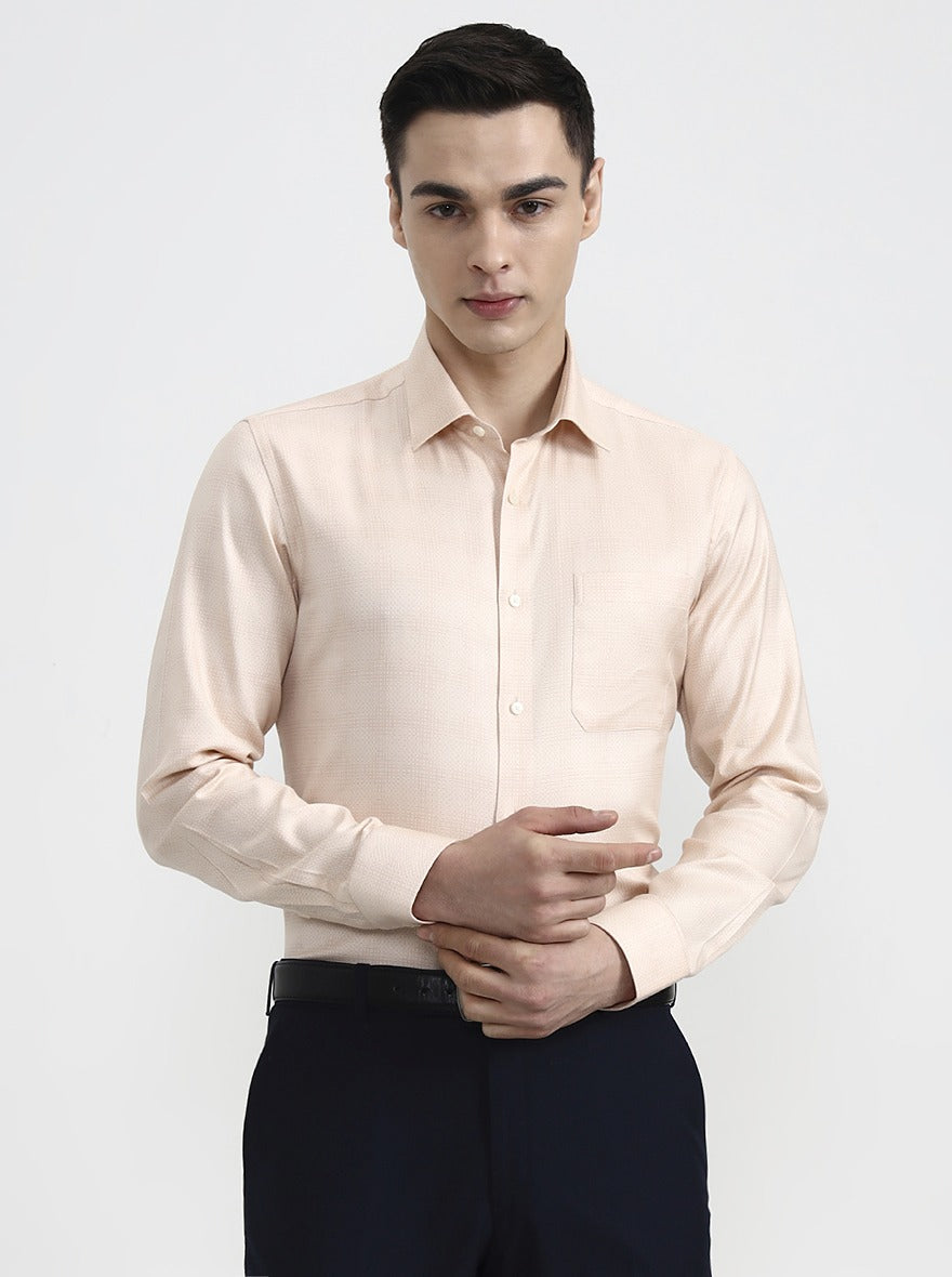 Orange Solid Slim Fit Formal Shirt | JadeBlue Youth