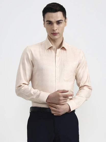 Orange Solid Slim Fit Formal Shirt | JadeBlue Youth