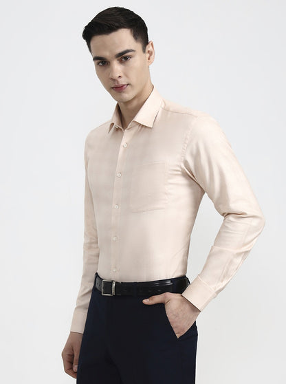 Orange Solid Slim Fit Formal Shirt | JadeBlue Youth