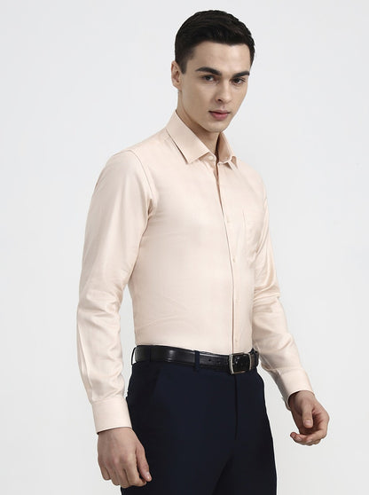 Orange Solid Slim Fit Formal Shirt | JadeBlue Youth