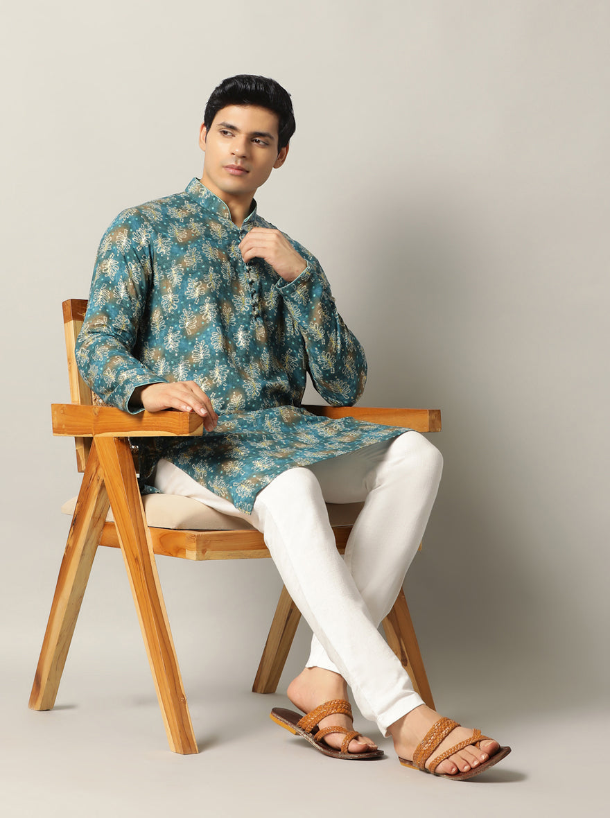 Blue Printed Kurta | The Kurta Company
