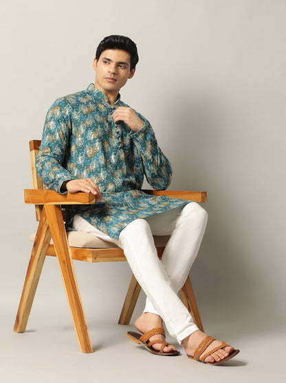 Blue Printed Kurta | The Kurta Company