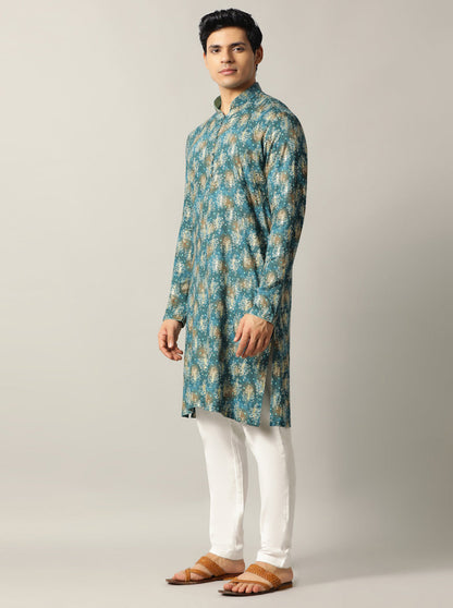 Blue Printed Kurta | The Kurta Company