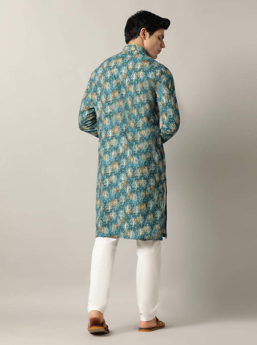 Blue Printed Kurta | The Kurta Company
