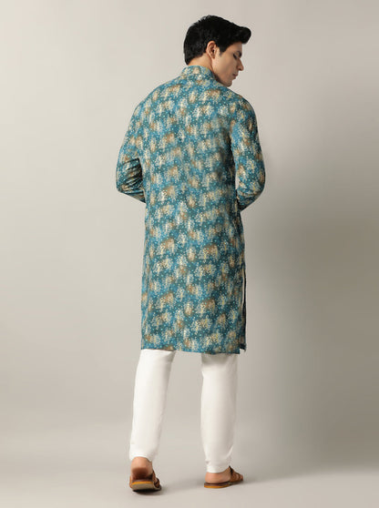 Blue Printed Kurta | The Kurta Company