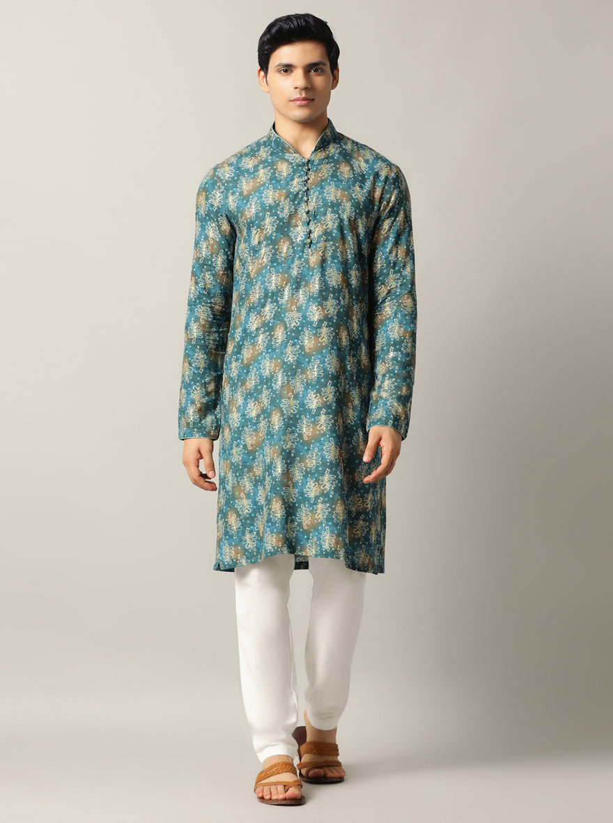Blue Printed Kurta | The Kurta Company
